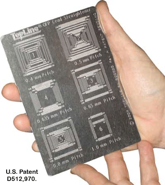 Topline, Lead Straightener, QFP, LQFP,TQFP, Straightening, Template, Patented