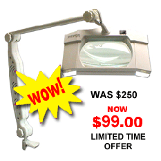 Lighted Magnifier, Magnifying Lamp, Diopter, Bench