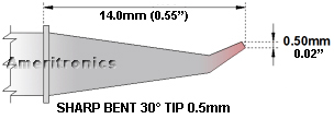 Sharp Bent, Soldering Cartridge Tip, MX